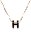 Petite Pop Ache Necklace Black Rose Gold 4HA0734 - HERMES - BALAAN 1