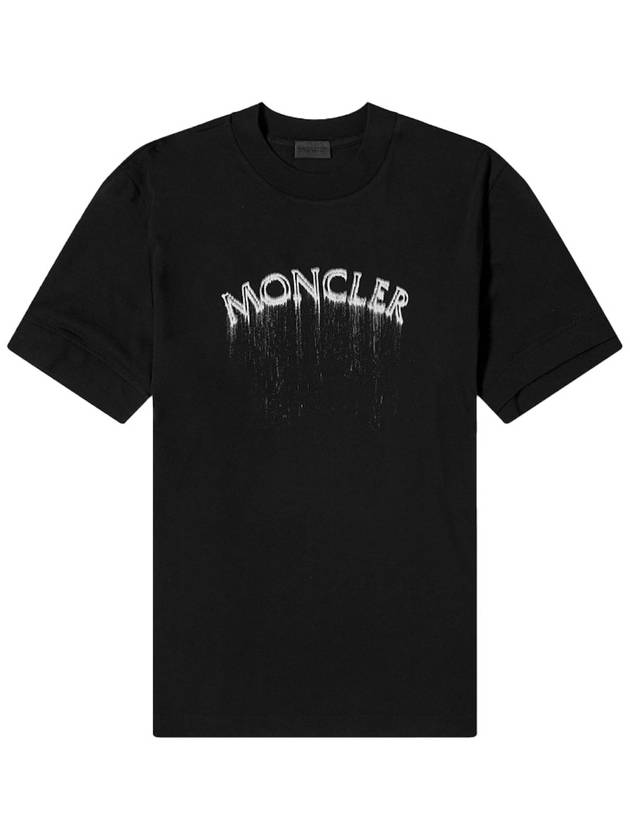 Powder Effect Logo Cotton Short Sleeve T-Shirt Black - MONCLER - BALAAN 2