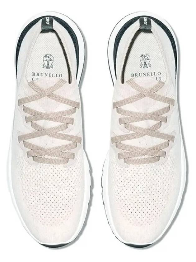 Stretch Knit Low Top Sneakers White - BRUNELLO CUCINELLI - BALAAN 2