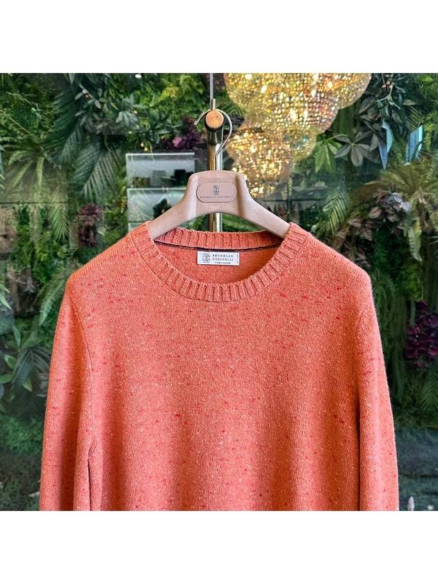 Crew Neck Knit Top Orange - BRUNELLO CUCINELLI - BALAAN 3