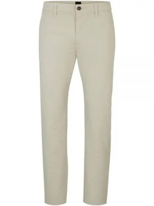 STRETCH COTTON SATIN TAPERED FIT CHINO PANTS - HUGO BOSS - BALAAN 2