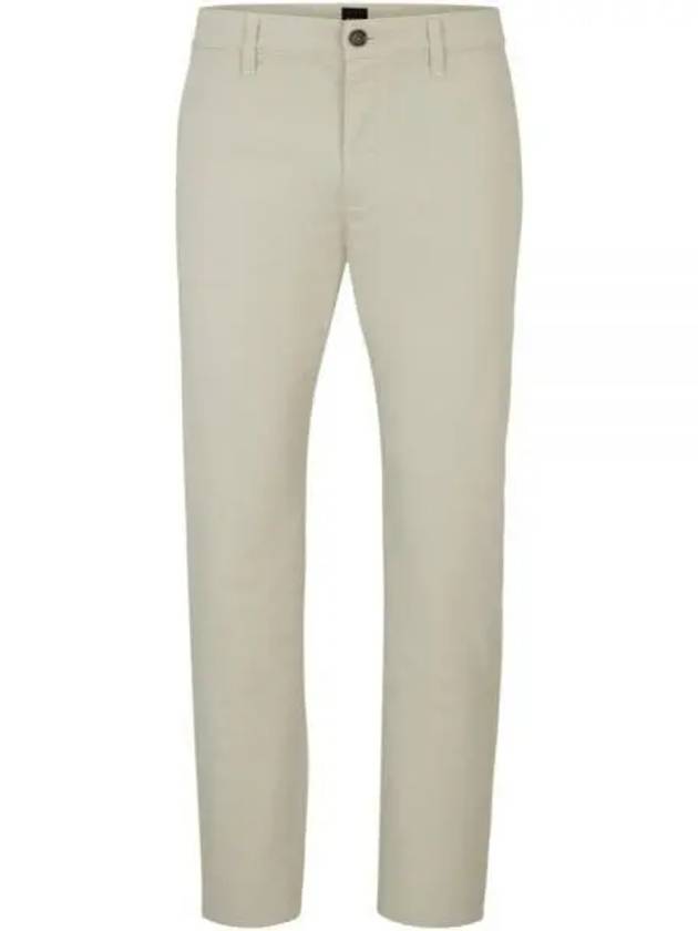 Chino Fit Tapered Stretch Cotton Satin Straight Pants Light Beige - HUGO BOSS - BALAAN 2