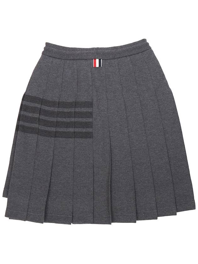 double face knit 4 bar mini pleated skirt dark Grey - THOM BROWNE - BALAAN 3