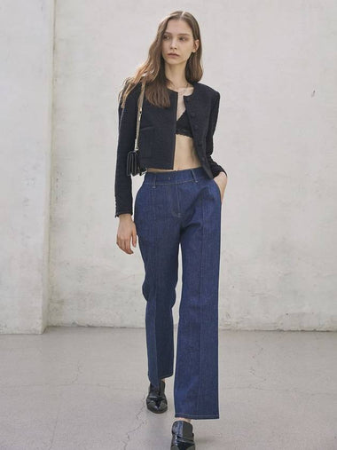 SEMI BOOT CUT RAW DENIM PANTS P00000OL - DEFEMME - BALAAN 1