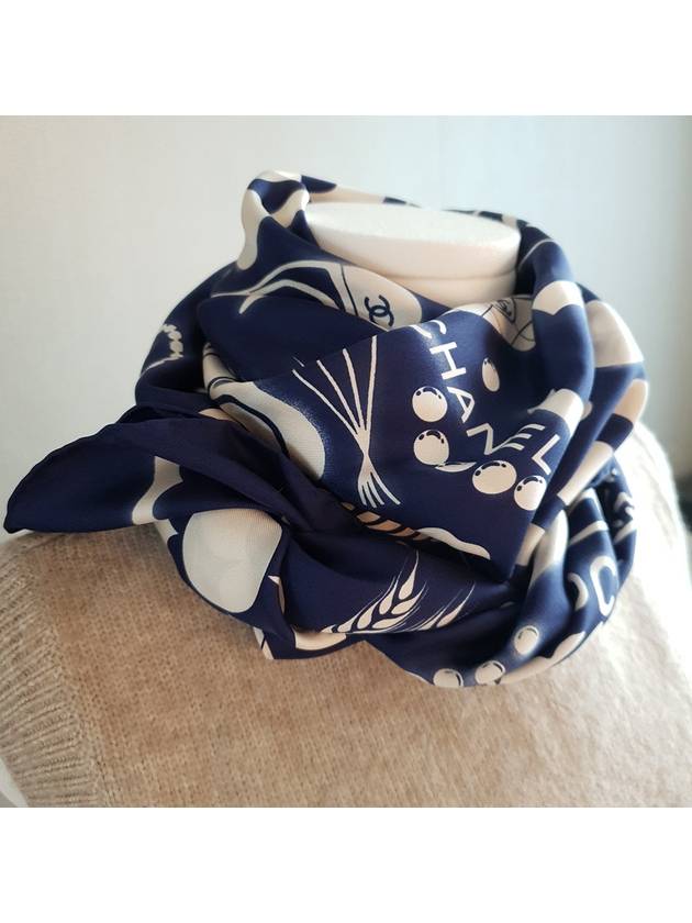 Ballerina Coco Square Scarf Navy - CHANEL - BALAAN 6