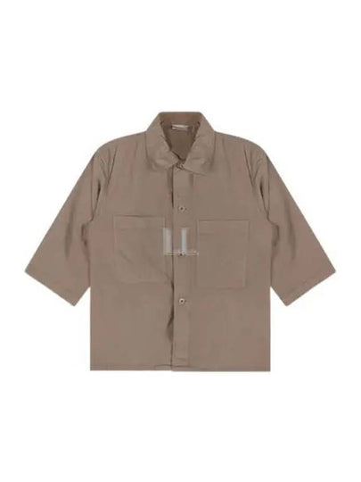 Boxy Garment Dyed Cotton Long Sleeve Shirt Cappuccino - LEMAIRE - BALAAN 2