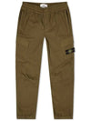 Men's Wappen Patch Pocket Cargo Straight Pants Khaki - STONE ISLAND - BALAAN 1