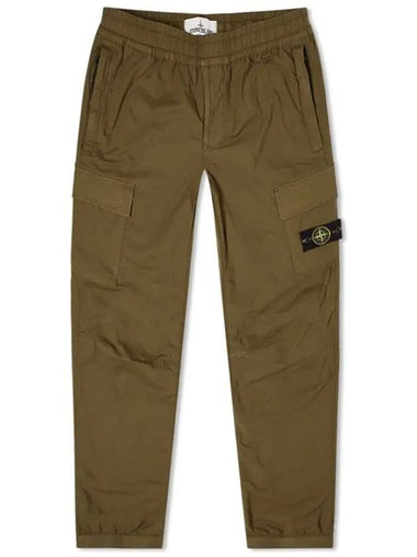 Men's Wappen Patch Pocket Cargo Straight Pants Khaki - STONE ISLAND - BALAAN 1