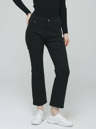 Doyou Know MC Women s Waist Banding Cotton Span 8 quarter Semi Boot Cut Black Pants DO6242PT43 - DOYOUKNOWMC GOLF WEAR - BALAAN 2