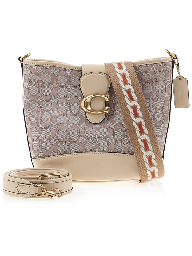 Tali bucket bag in signature jacquard CA113 STONE IVORY - COACH - BALAAN 1