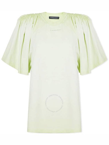 Y/Project Ladies Limi Green Ruched Shoulder Tee, Brand Size 36 (US Size 4) - Y/PROJECT - BALAAN 1