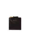 Logo Detail Napa Leather Half Wallet Black - MIU MIU - BALAAN 2