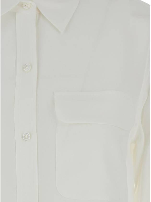 'Signature' White Shirt With Patch Pockets In Silk Woman - EQUIPMENT - BALAAN 3