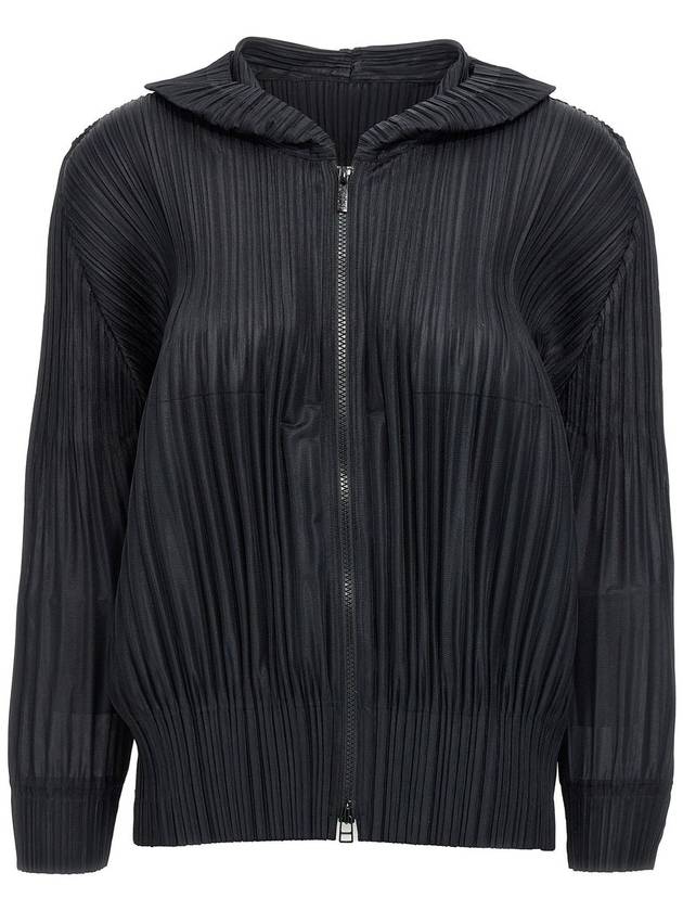 Fluffy Basic Hooded Jacket Black - ISSEY MIYAKE - BALAAN 1