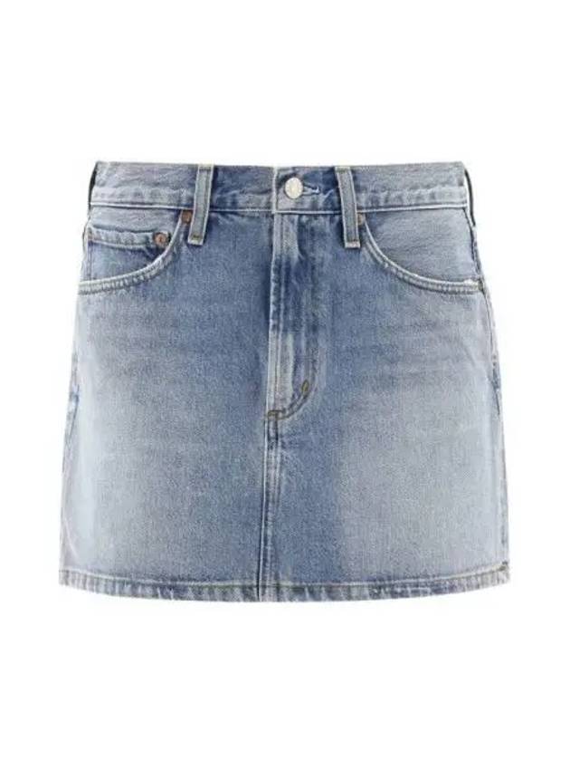 Women's Liv Denim Short H-Line Skirt Light Indigo - AGOLDE - BALAAN 2