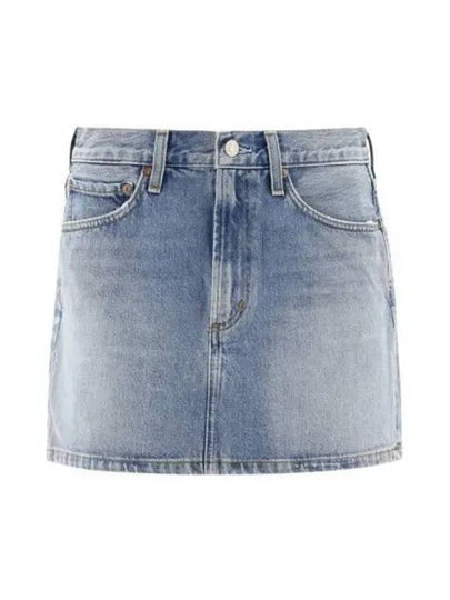 Women's Liv Denim Short H-Line Skirt Light Indigo - AGOLDE - BALAAN 2