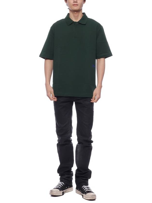 Embroid Logo Cotton Polo Shirt Ivy - BURBERRY - BALAAN 4