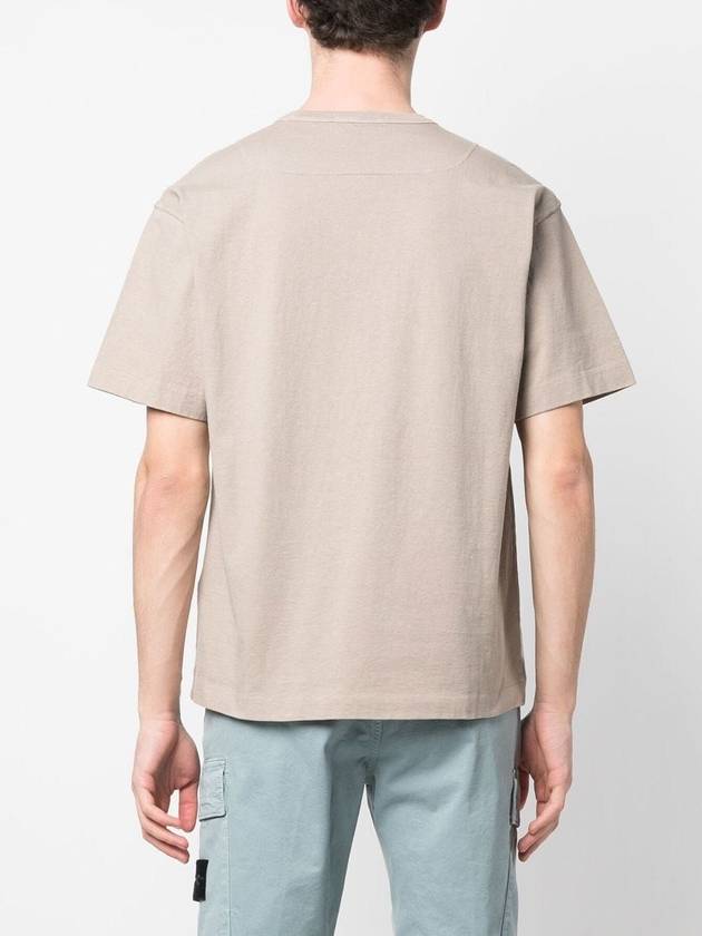 Micro Embroidered Logo Cotton Jersey Short Sleeve T-Shirt Dove Grey - STONE ISLAND - BALAAN 3