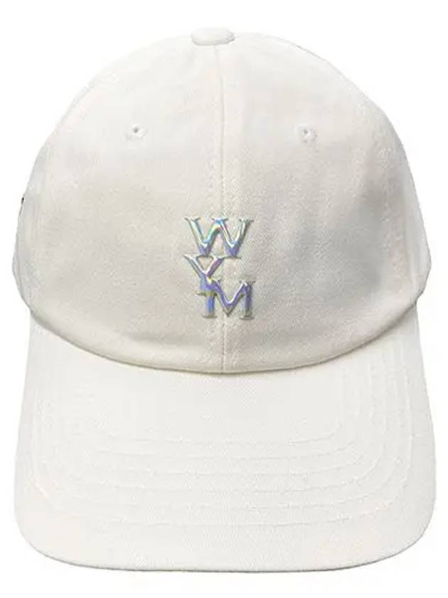 Men's Aurora Embossed Logo Ball Cap White - WOOYOUNGMI - BALAAN 2