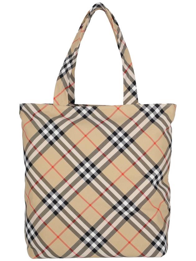 EKD Appliqué Check Tote Bag Sand - BURBERRY - BALAAN 4