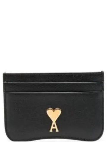 ADC Heart Stud Card Holder Black USL104AL00360015 - AMI - BALAAN 1