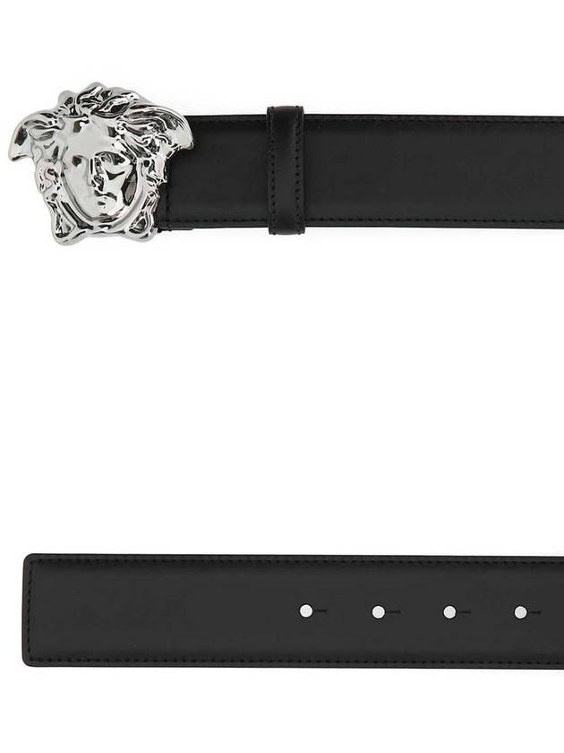 Medusa Buckle Leather Belt Black - VERSACE - BALAAN 4