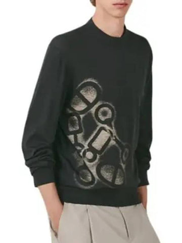 Maillons En Boucle Aero Knit Top Sweatshirt Black - HERMES - BALAAN 1