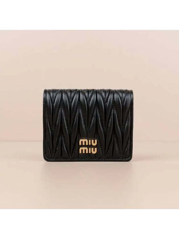 Matelasse Leather Half Wallet Black - MIU MIU - BALAAN 2