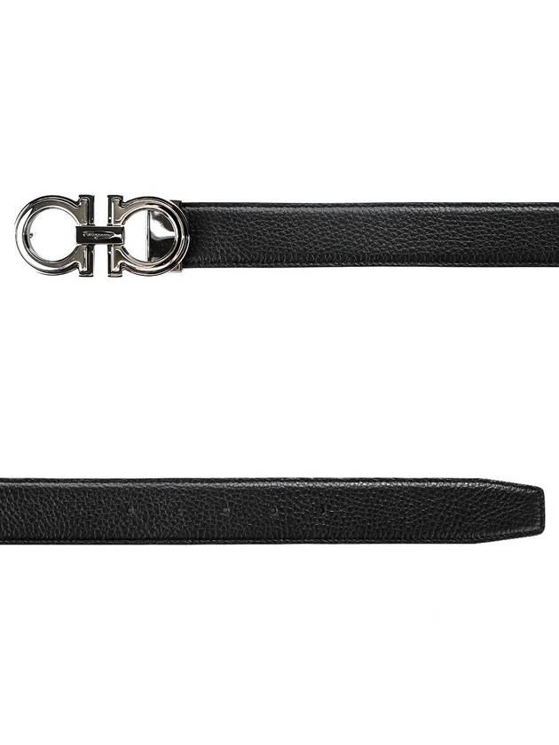 Men's Gancini Reversible Leather Belt Black - SALVATORE FERRAGAMO - BALAAN 2