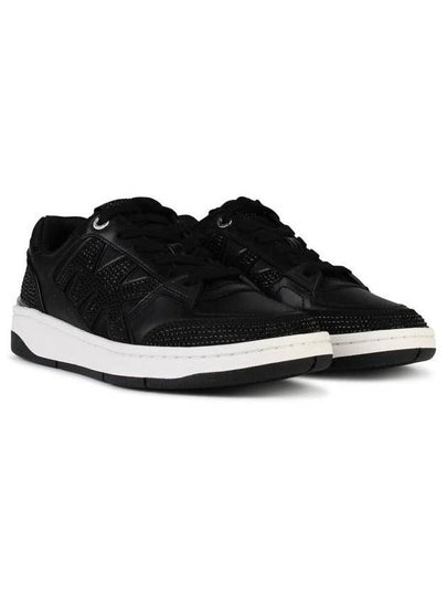 Michael Kors 'Rebel' Black Leather Sneakers - MICHAEL KORS - BALAAN 2