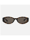 Oval Frame Sunglasses Havana - GUCCI - BALAAN 1