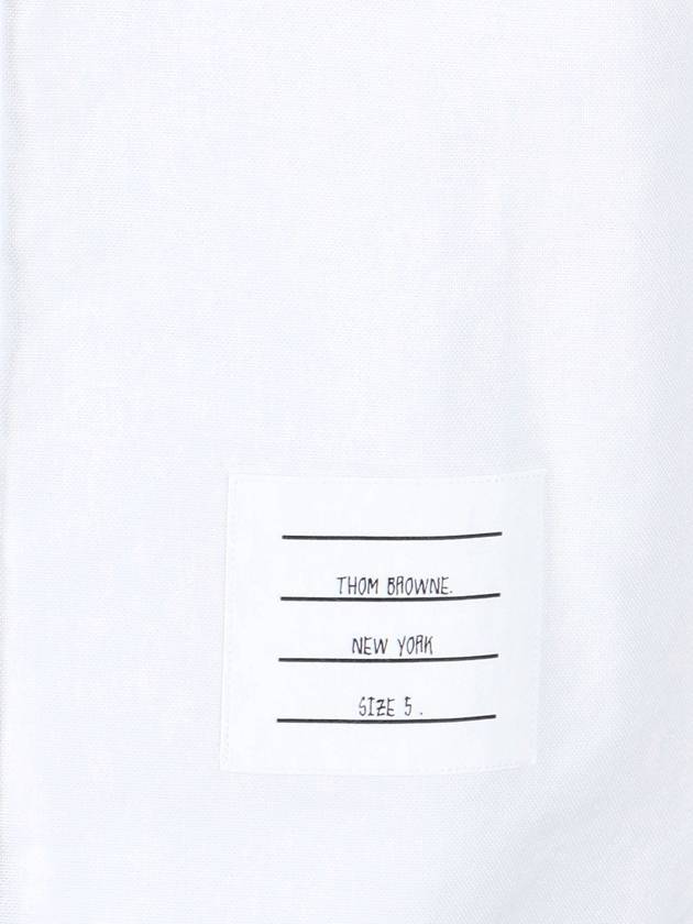 Men's Logo Patch Classic Cotton Long-Sleeve Shirt White - THOM BROWNE - BALAAN 5