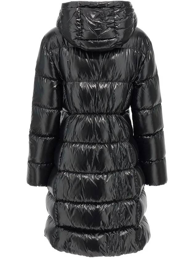 BELLEVUE Logo Patch Belted Long Padded Jacket Black 1C000 38 5963V 999 - MONCLER - BALAAN 3