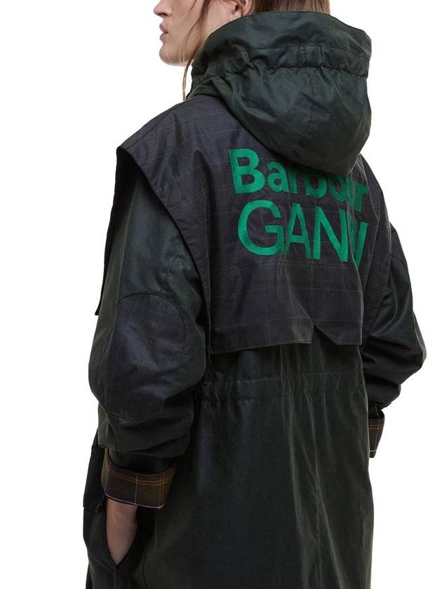 Ganni Oily Parka Green - BARBOUR - BALAAN 8