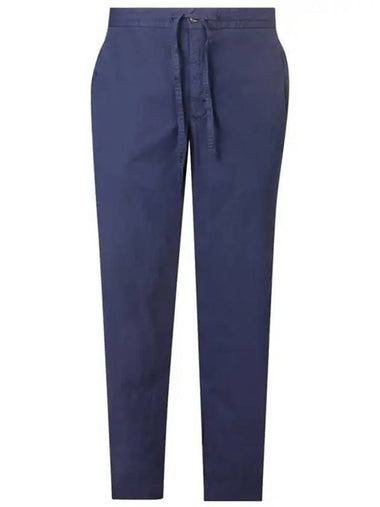 Waist Banding Slim Straight Pants Navy - INCOTEX - BALAAN 1