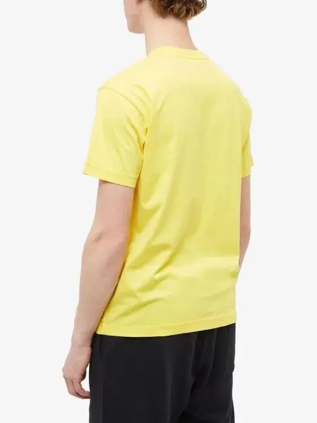 Logo Patch Cotton Short Sleeve T-Shirt Yellow - STONE ISLAND - BALAAN 5