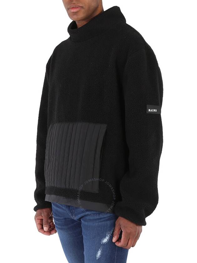 Rains Men's Black High Neck Fleece Sweater, Size Small/Medium - RAINS - BALAAN 3