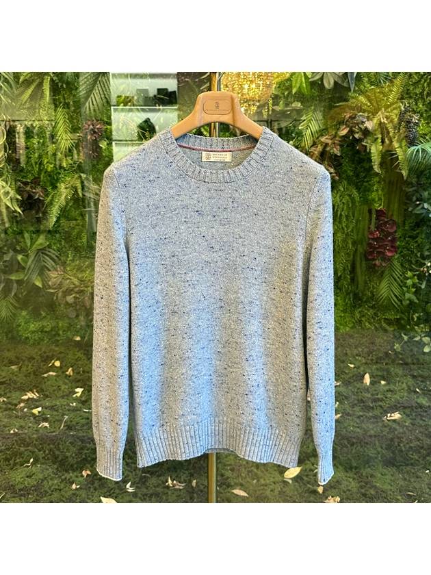 Crew Neck Knit Top Light Blue - BRUNELLO CUCINELLI - BALAAN 2