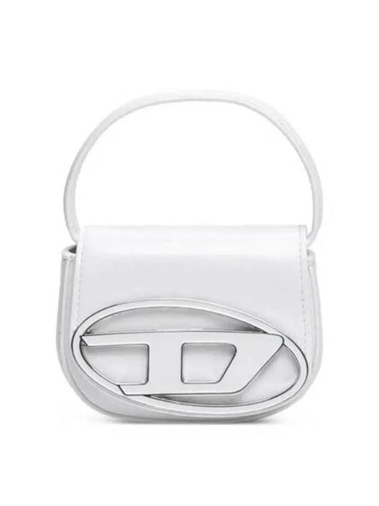 1DR Round Logo Leather Mini Shoulder Bag White - DIESEL - BALAAN 2