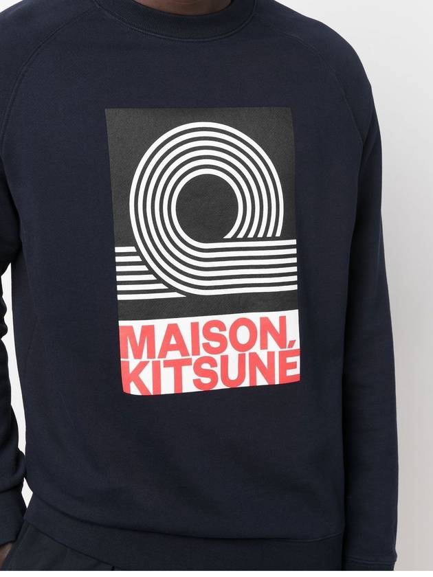 Anthony Burrill Clean Cotton Sweatshirt Navy - MAISON KITSUNE - BALAAN 7