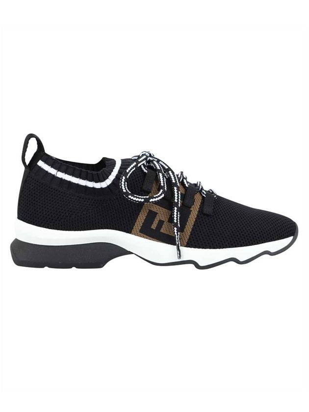 FF logo striped knit sneakers black - FENDI - BALAAN.