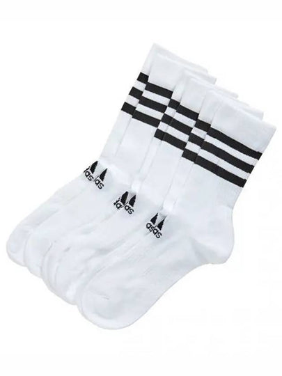 Three Stripe Cushion Crew Socks 3 Pack White - ADIDAS - BALAAN 2