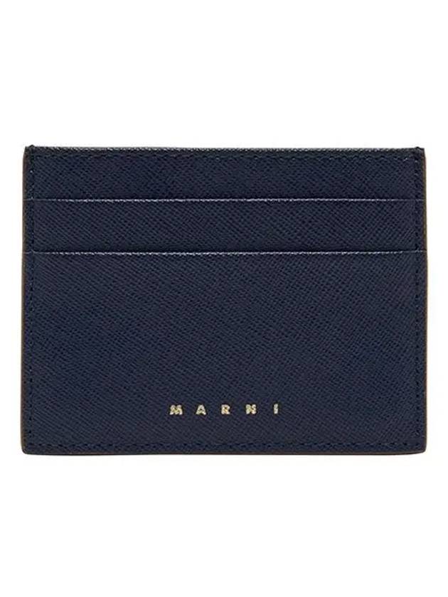 Logo Saffiano Card Wallet Navy - MARNI - BALAAN 2