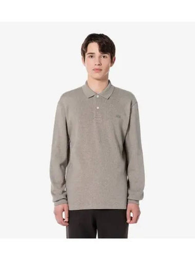 Men s Sweaterlike Long Sleeve Polo Light Brown - LACOSTE - BALAAN 1