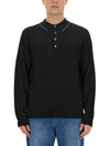 Embroidered Logo Merino Wool Polo Shirt Black - PAUL SMITH - BALAAN 4