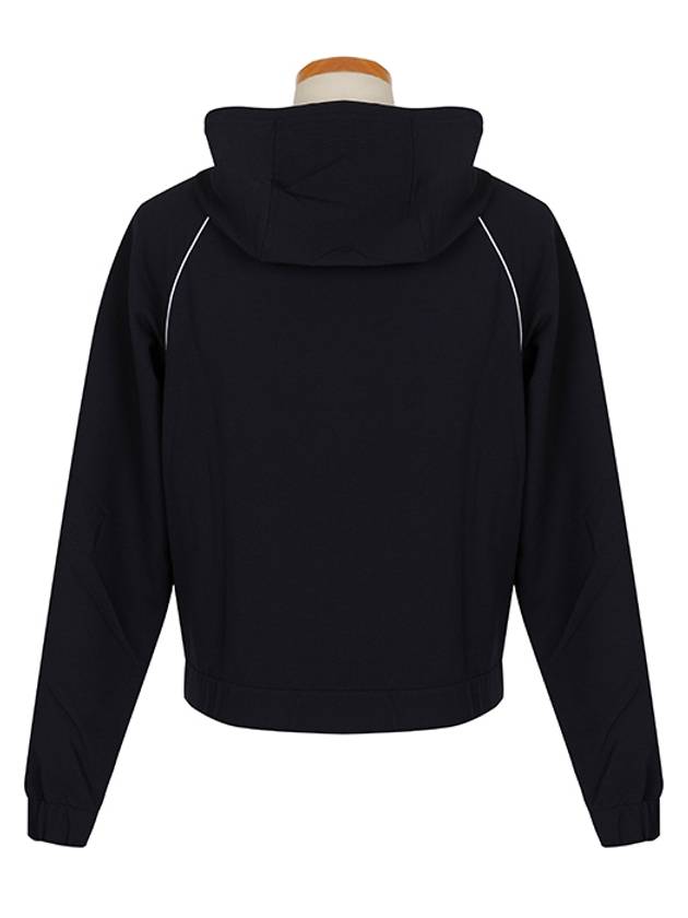 Double Knit Rayon Zip Up Hoodie Navy - THOM BROWNE - BALAAN 4