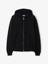 Logo Cotton Zip Up Hoodie Black - BURBERRY - BALAAN 2