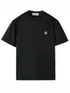 Logo Patch Short Sleeve T-Shirt Black - STONE ISLAND - BALAAN 2