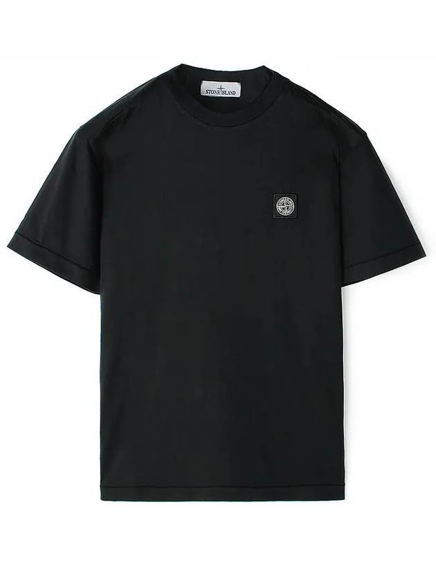 Logo Patch Short Sleeve T-Shirt Black - STONE ISLAND - BALAAN 2