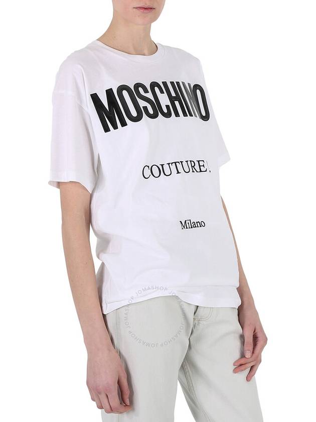 logo print short sleeve tshirt white - MOSCHINO - BALAAN 3